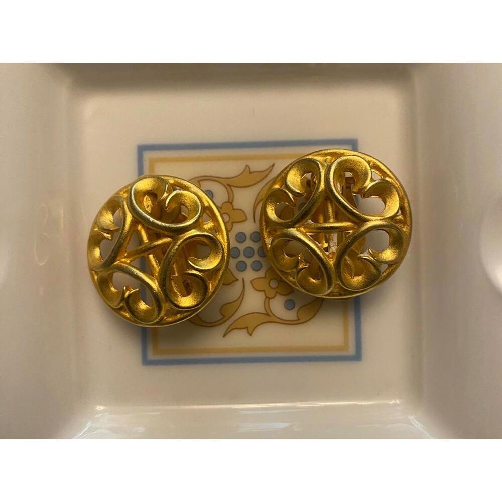 Anne Klein Vintage Decorative Clip Earrings - Picture 3 of 9